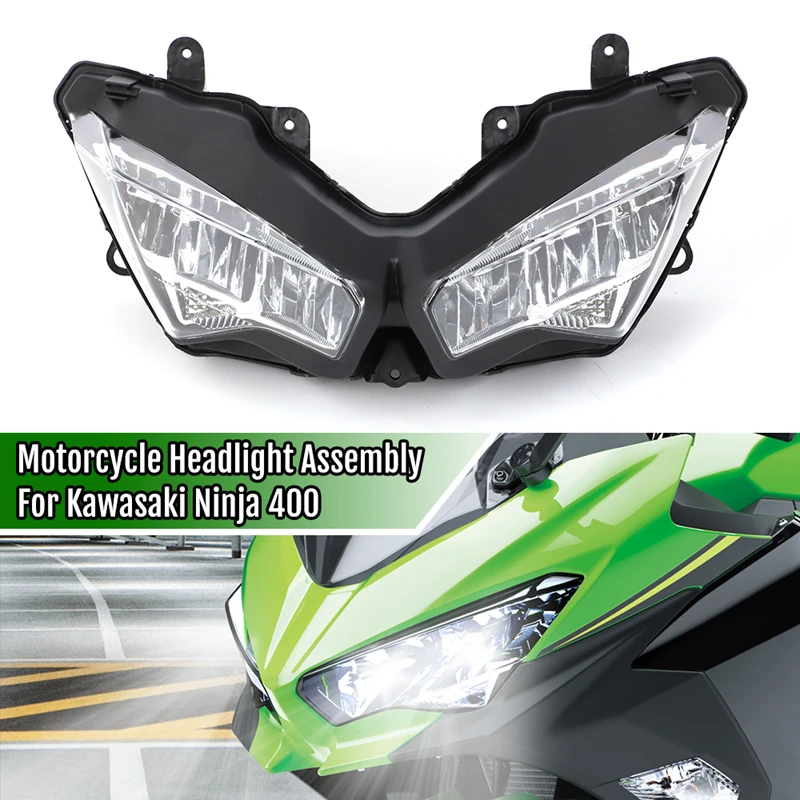 For Kawasaki Ninja 400 650 2018 2019 2020 2021 2023 ZX6R ZX-6 636 ZX250 Motorcycle Front Headlight Assembly LED Head Light Lamp