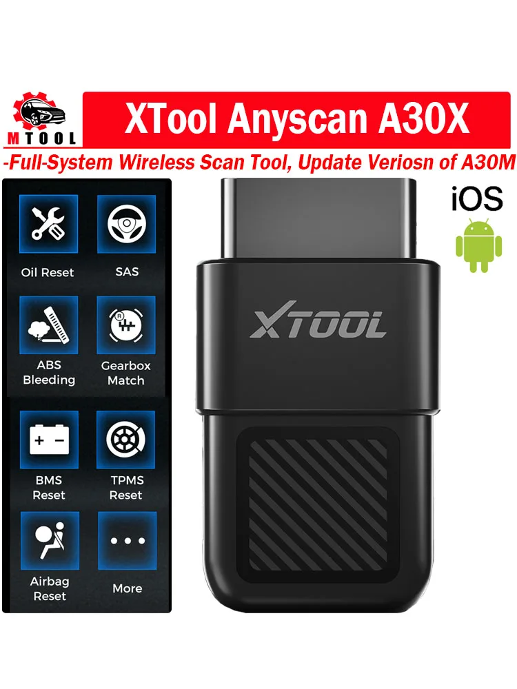 NIEUWE XTOOL Anyscan A30X Auto Diagnose Tool Bidirectionele Scanner OBD Bluetooth DTC Code Auto VIN Meer dan 5000 Auto's Levenslange Gratis Update - afbeelding 2