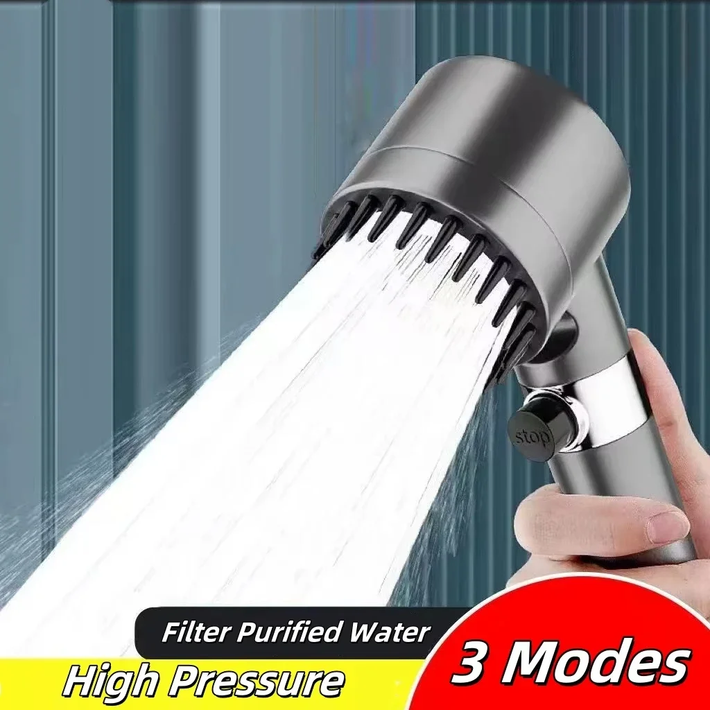 

3-режимная душевая насадка высокого давления — портативный фильтр + распылитель осадков (очиститель воды для дома/ванной комнаты)