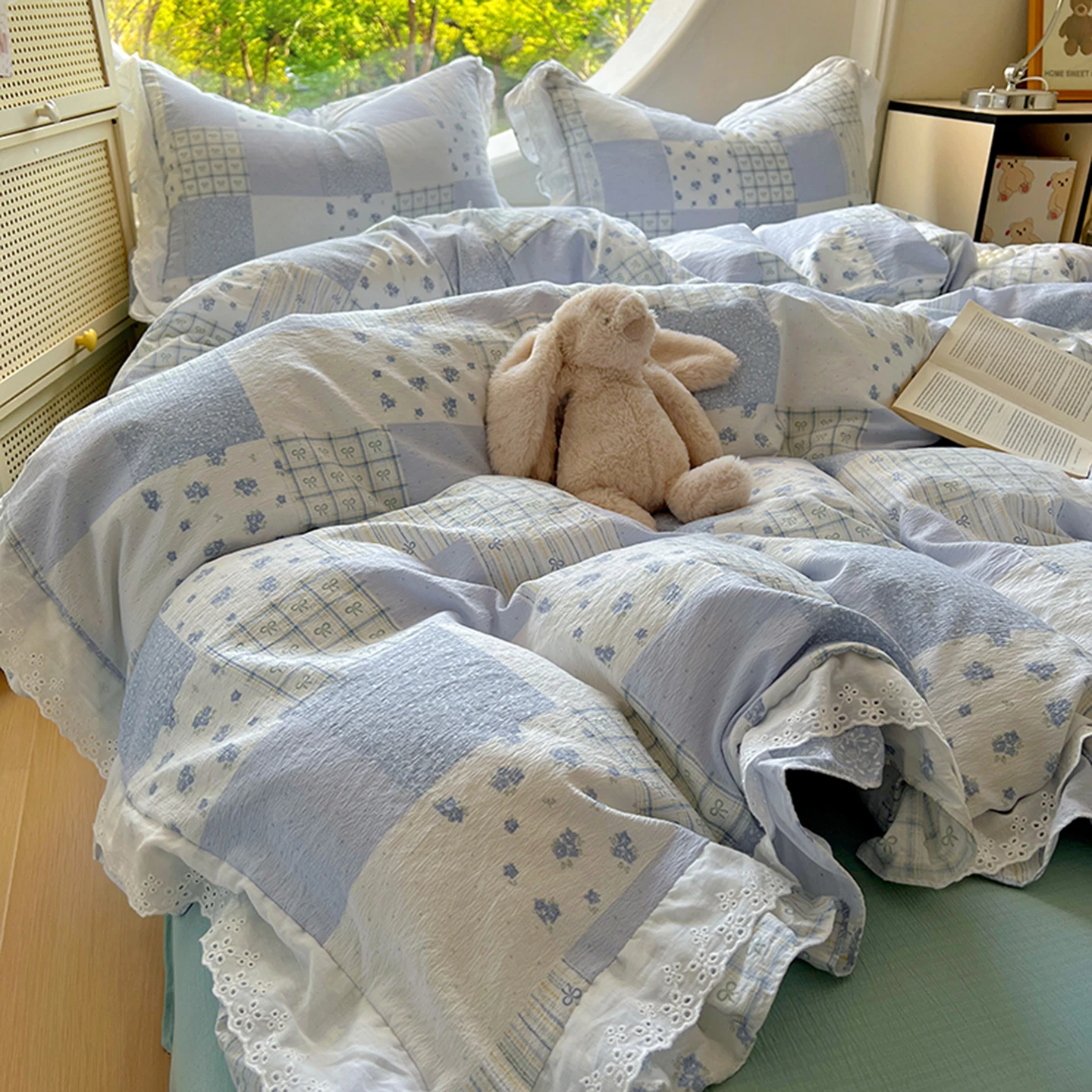 1Pc Blue Duvet Cove…