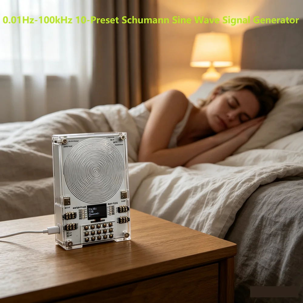 Sleep & Meditation Aid Schumann Resonance Generator, 10 Preset Channels, 0.01-100kHz Adjustable Pure Sine Wave Signal
