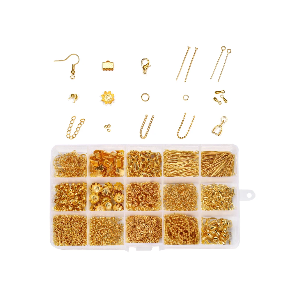 1 set Jewelry Making Set Jump Ring Lobster Clasp Pin Chain Ear Hook For DIY Pendant Jewelry Making Kit Supplies Accessories