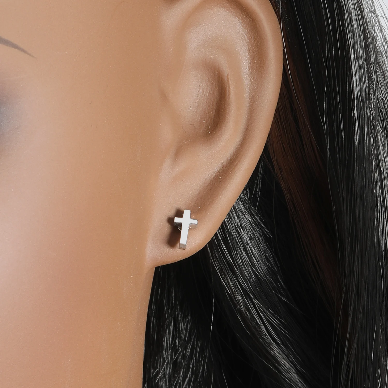 Classic Fashion Cross Earrings for Men Woman Small Delicate Christian Stud Earring Twist Pack Hypoallergenic Jewelry Accessory