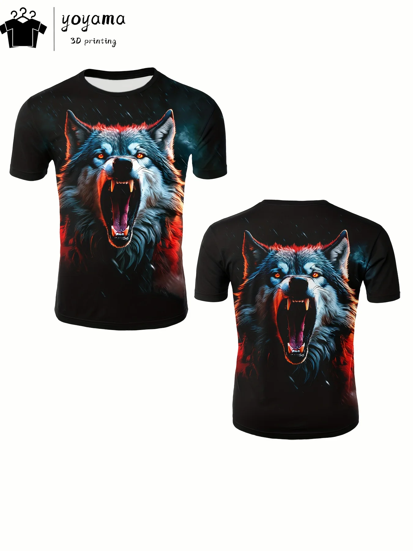 Men\'s Clothing Ferocious Wolf 3d Printing Harajuku Street Fashion T-Shirts For Men O-Neck Short Sleeve Tee Oversized T-Shirt