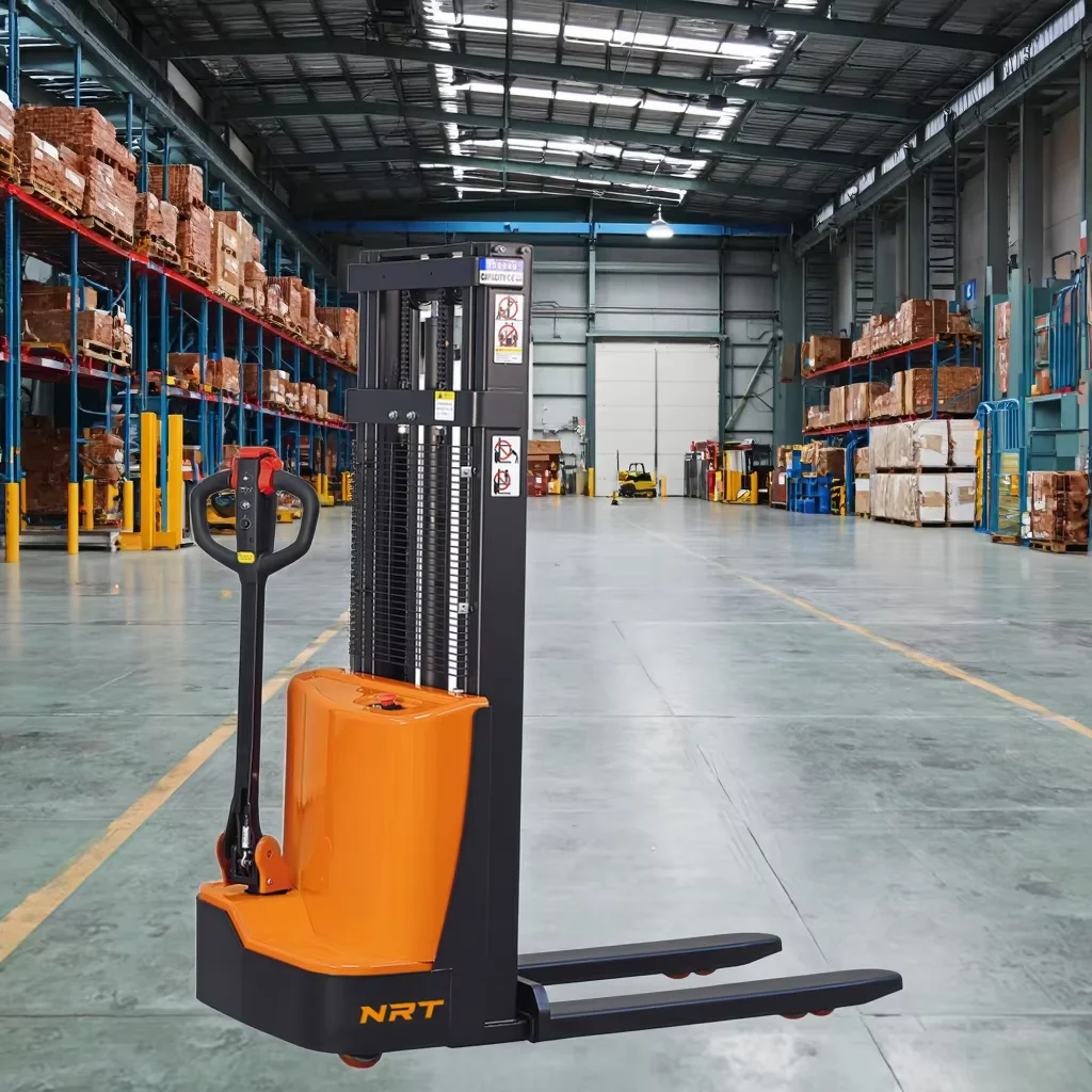

Model Hot Sale Load Capacity 1.5T Walkie Type Electric Pallet Stacker For Material Handling