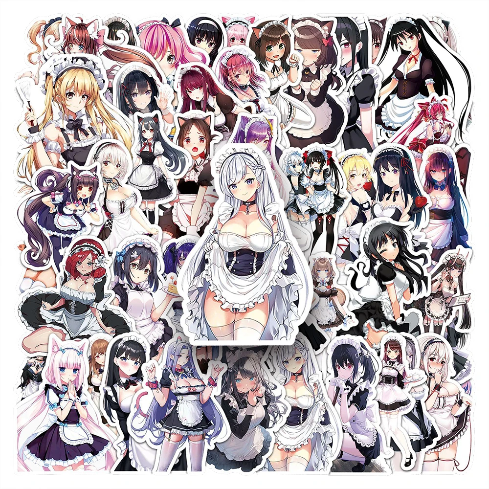 10/30/50 Uds. Pegatinas sexis de Anime Maid Girl para adultos, calcomanías Hentai, Graffiti, motocicleta, coche, pegatina Waifu impermeable, juguetes, regalos
