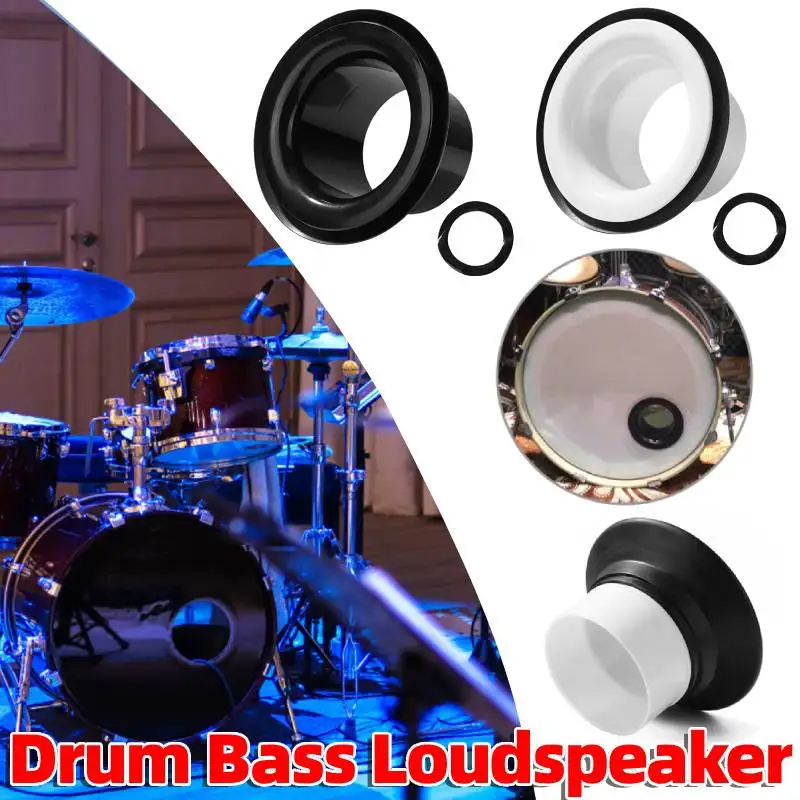 

Drum Bass Loudspeaker with Ring Sticker Drum Bottom Voice Sound Amplifier Hole Protection Percussion Instrument Accessories