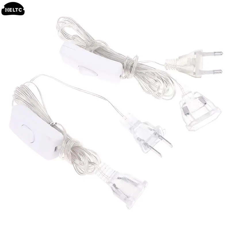 1PC 3m Plug Extender Wire Extension Cable EU/US Plug For LED String Light Wedding Navidad Decor Led Garland DIY Christmas Lights