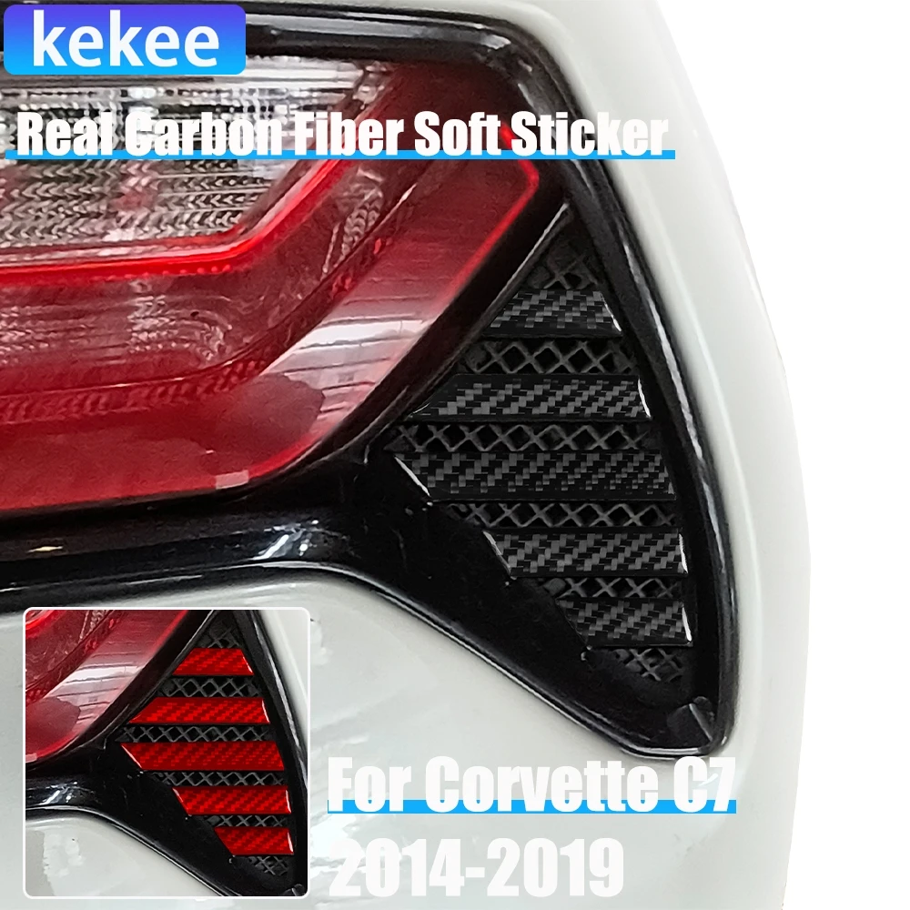 

Real Carbon Fiber Car Accessories Rear Tail Lights Decoration Strip Cover Soft Sticker For Corvette C7 LT1 Z06 ZR1 LT5 2014-2019