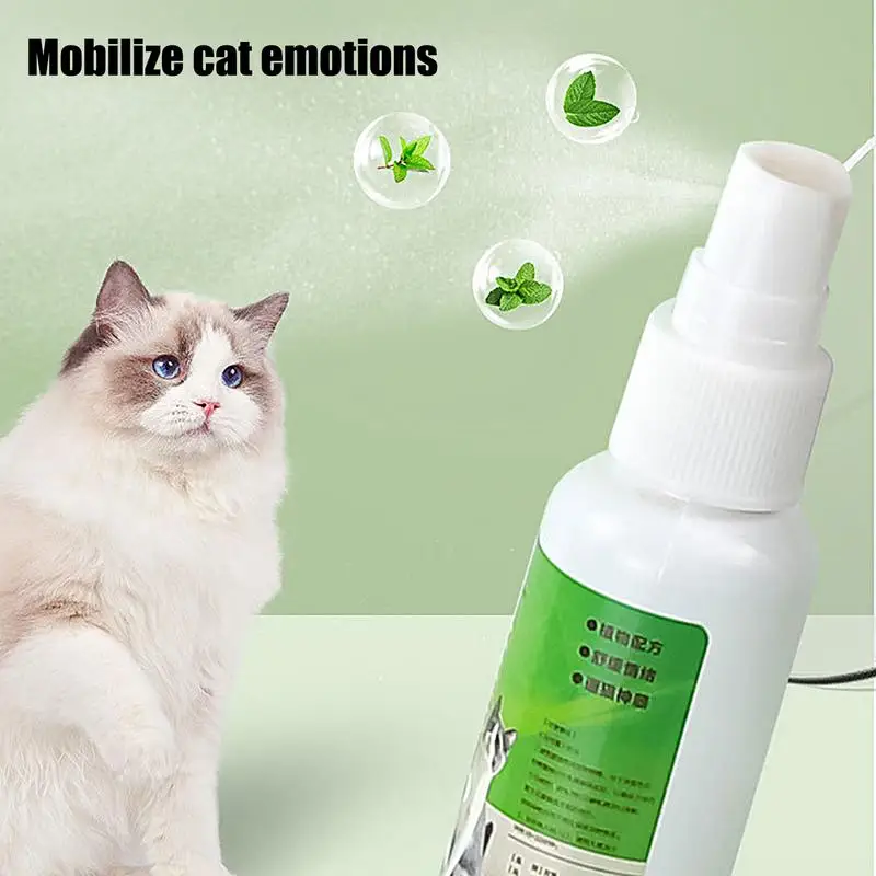 50ml Natural Catnip Cat Spray Cat Calming Mint Spray Happy Water Cat Herb Inducer Pet Accessories For Kittens Cats