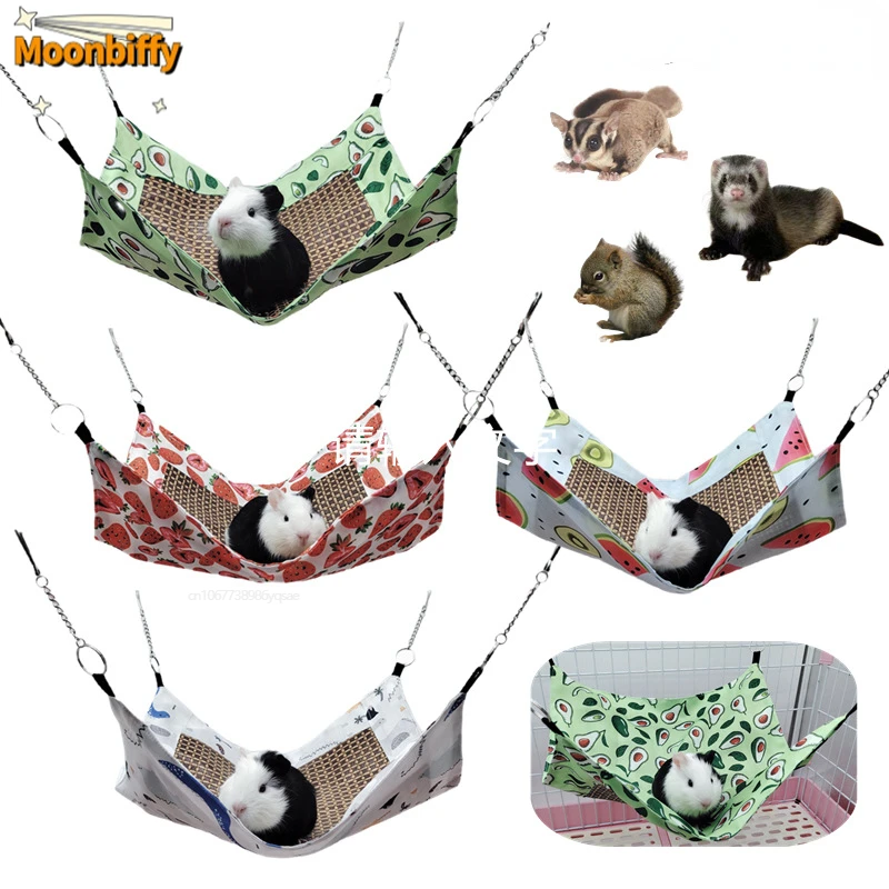 1pcs Summer Cooling Hamster Hammock Hanging Beds House for Small Animal Chinchillas Nests Pets Supplies Guinea Pig Accessories