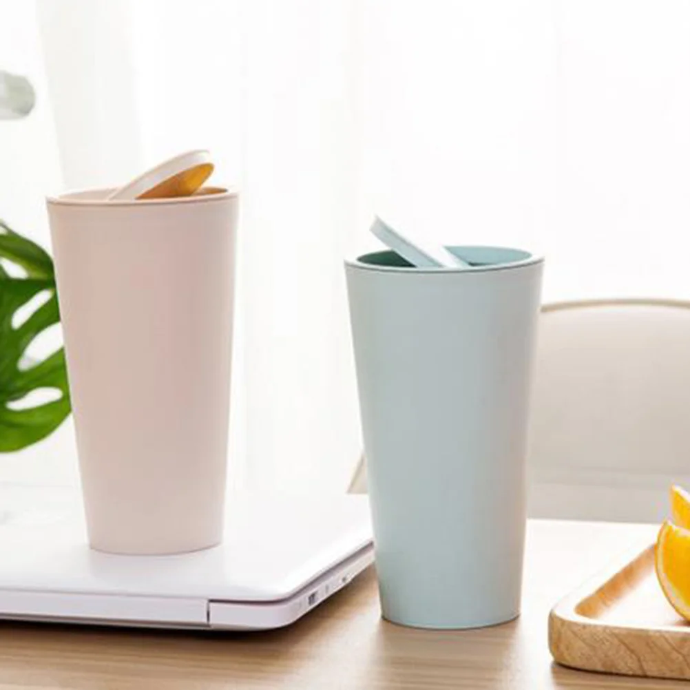 

2 Pcs Desktop Small Trash Can Countertop Office Garbage Mini Bin Rubbish Cans Storage