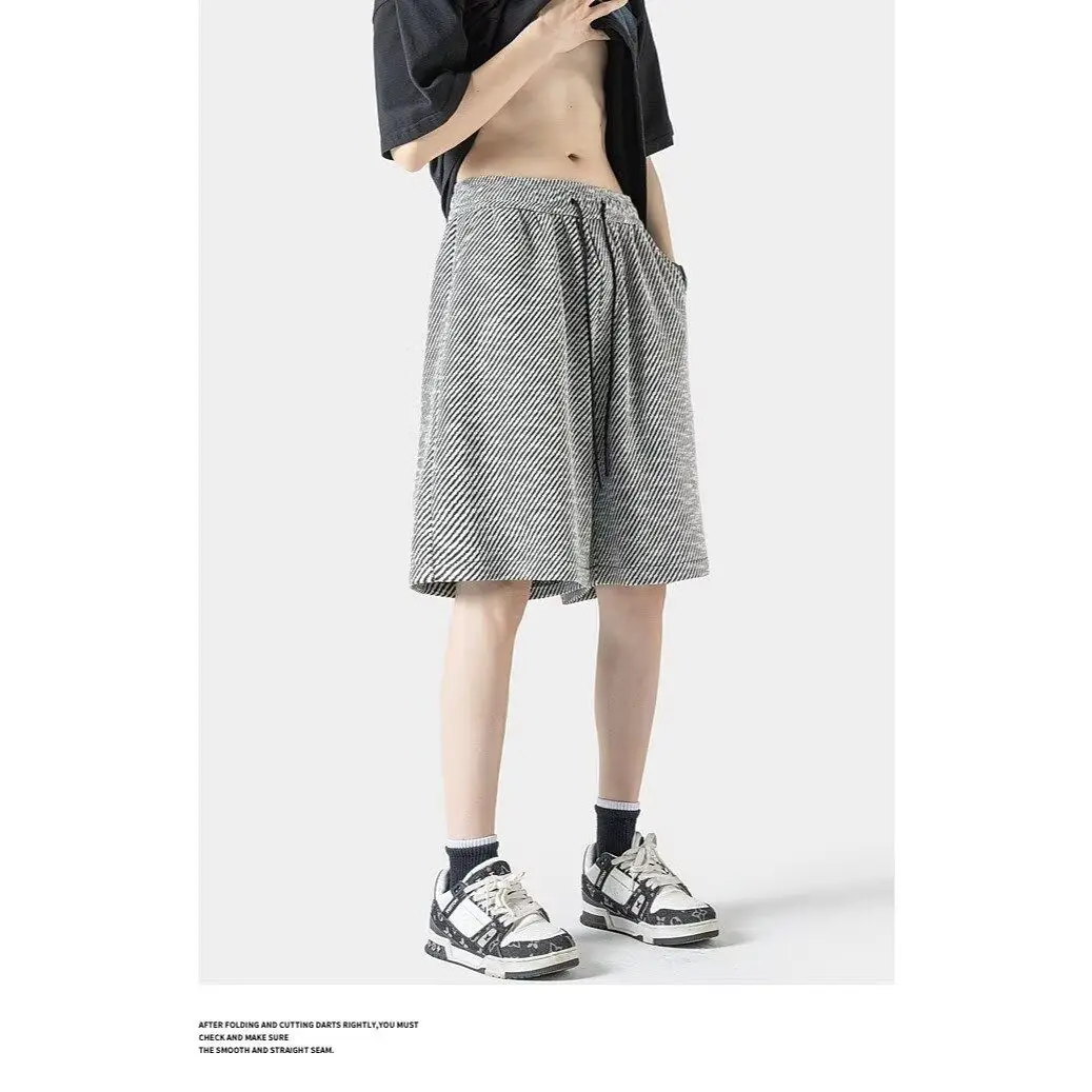 

Новые летние мужские брюки в американском стиле, тонкий дизайн, свободные спортивные повседневные брюки большого размера, длина пять четвертей, полиэфирное волокно