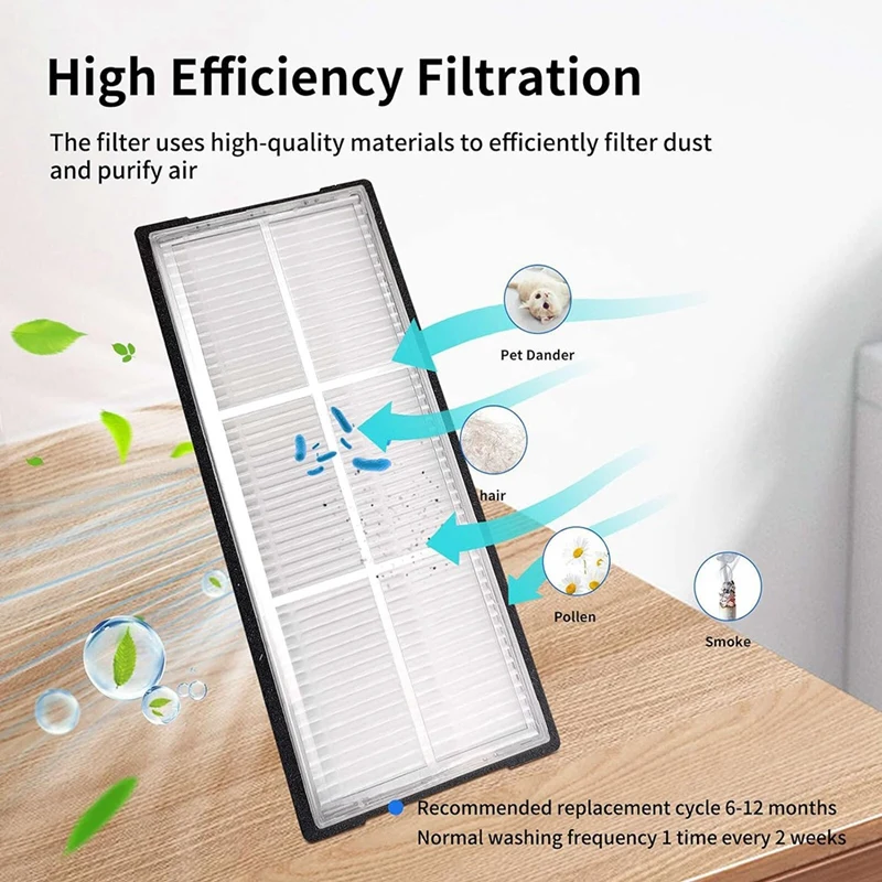 Kit de Acessórios para Robot Vacuum, Escova Principal Dupla, Escova Lateral, Filtro Hepa, Mop Panos, Compatível com Roborock S8 Pro, Ultra