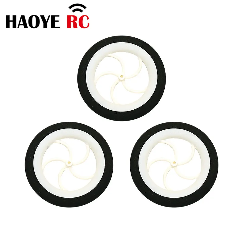 Haoye 2 sztuk/partia lekkie koła (opona z gąbki) kolor biały D60/65mm dla RC samolot wymiana zabawek DIY akcesoria samolotowe