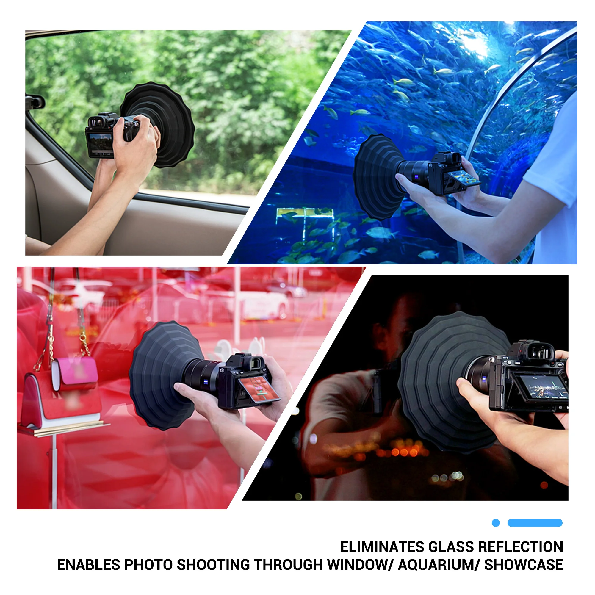 JJC 73-88MM Anti-glass Ultimate Camera Lens Hood Take Reflection-Free Photos Video Silicone Camera Lens Hood For Canon Camera