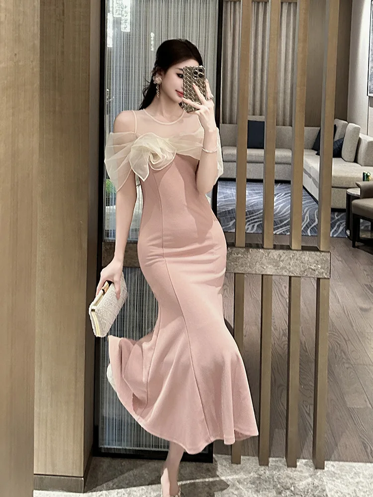 A-Leibniz Women's Dress Pink Dress Wedding Formal Party Dress Graduation Birthday Party Evening Dress 11522