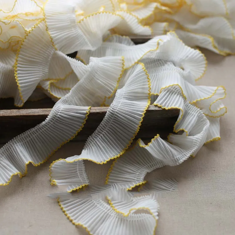 20meters Ruffle Unilateral Lace Tulle Ribbon Trim 50mm Sewing Wedding Craft DIY Dress Dolls Crafting