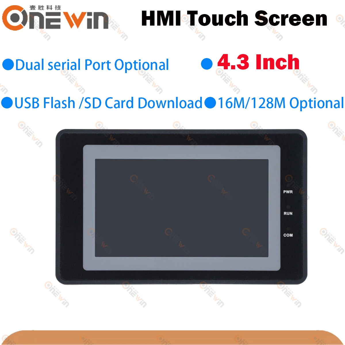 ONEWIN AMZ Series 4.3 Inch HMI Touch Screen Panel Dual Serial Port Human Machine Interface Industrial Display Support U Disk