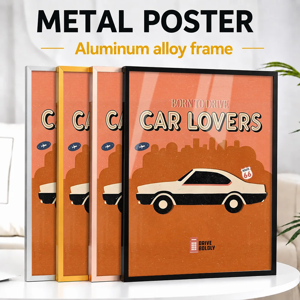 Car Lovers Framed Metal Print Customized Photo Technical Blueprint Style Wall Art For Collector Room Special Housewarming Gift