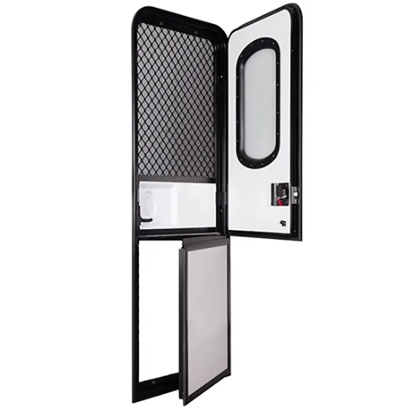 Factory Sales Rv Accessories For America Style Camper Door With Black Door Frame And White Panel Rv Door