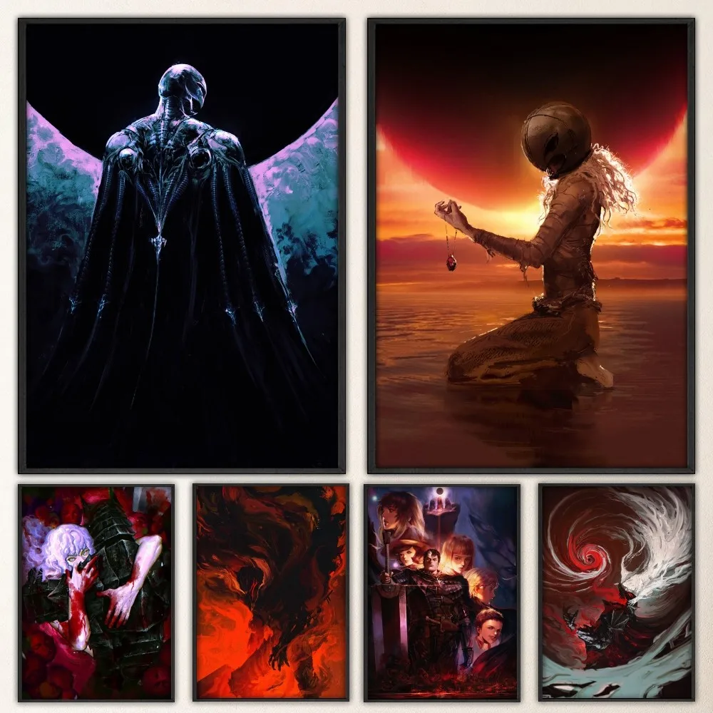 

B-Berserk Guts Griffith FanArt Prints Poster Wall Painting Bedroom Living Room Wall Bar Restaurant Sticker Large