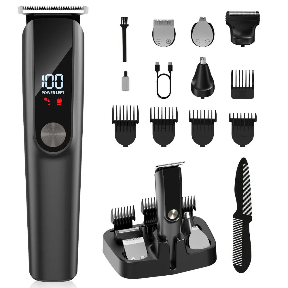 Multifunctional Haircut Set Rechargeable Electric Hair Clipper Dual-Purpose Power Supply for Hot-Selling