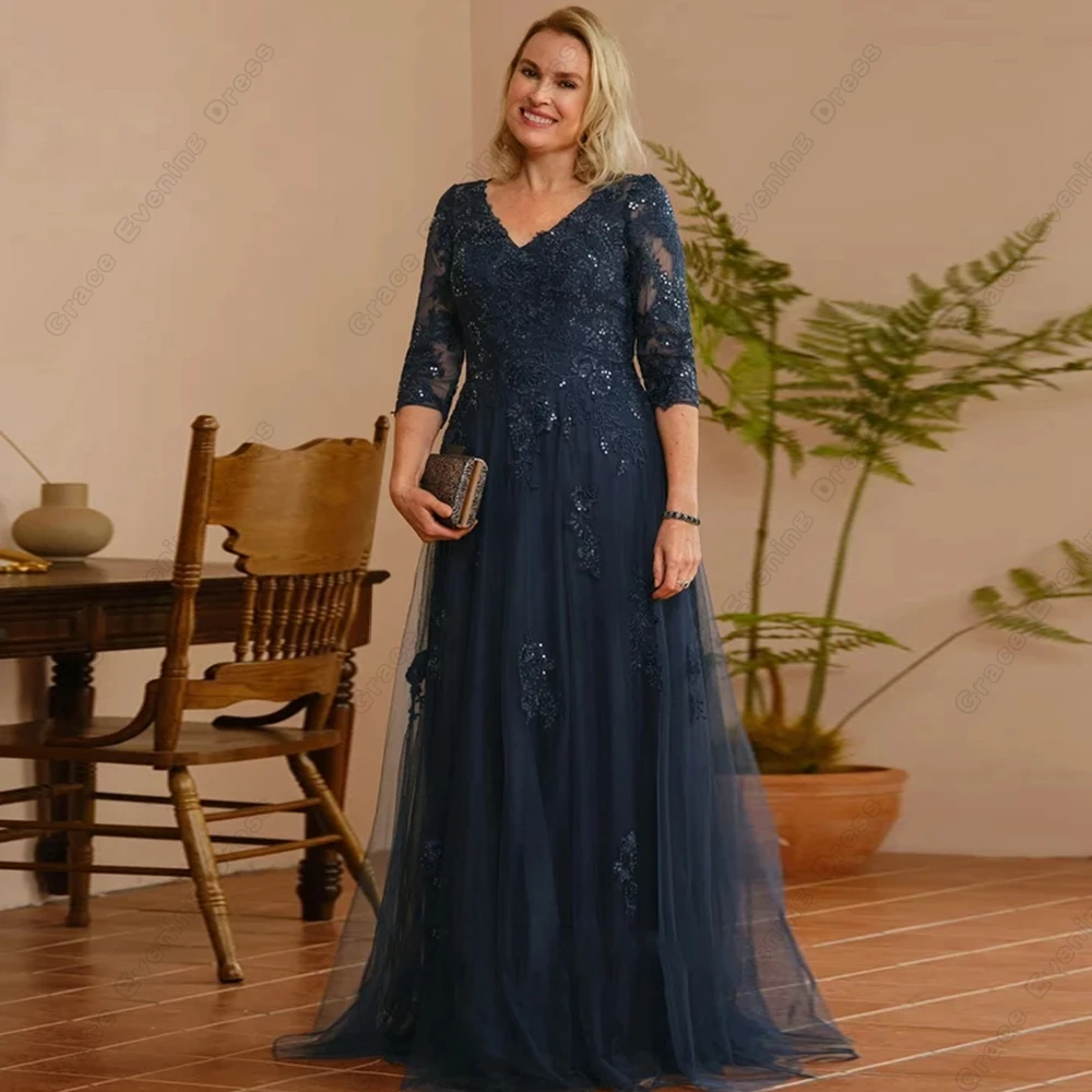 

Modern Strapless Mother of Bride Dresses for Women Three Quarter Wedding Party Dresses with Lace 2024 Summer Robe De Soirée