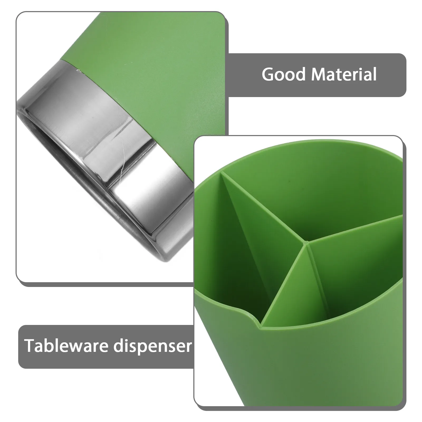Space Saving 3-Section Straw and Utensil Holder Countertop Kitchen Organizer for Straws Stirrers Spoons Chopsticks Bar