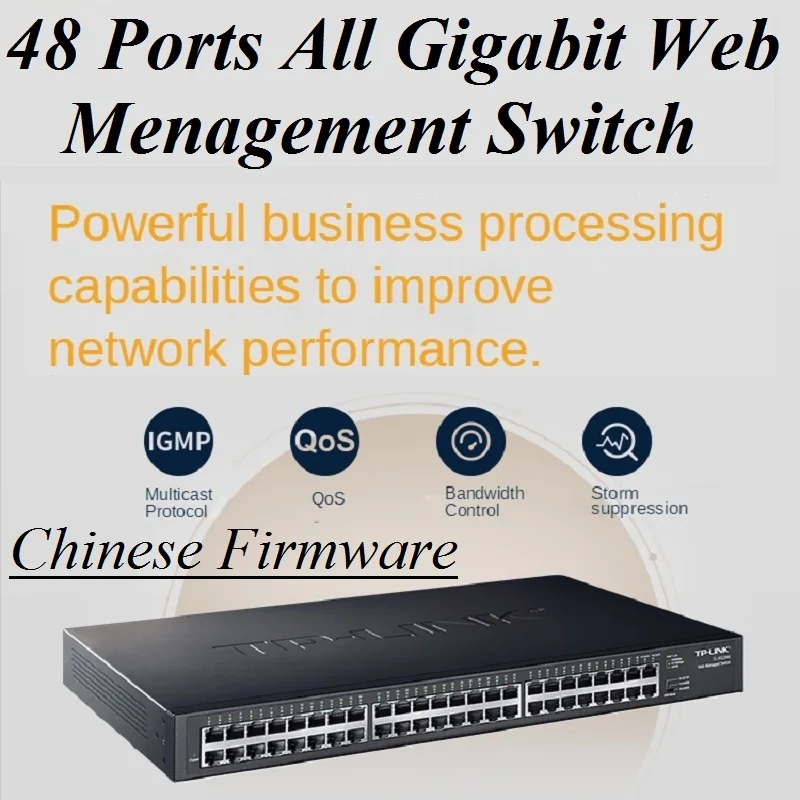 

Plug&Play 48 RJ45 Ports Desktop Gigabit 1000Mbps Switch Ethernet Network Switch Web Management VLAN QoS Chinese-Firmware