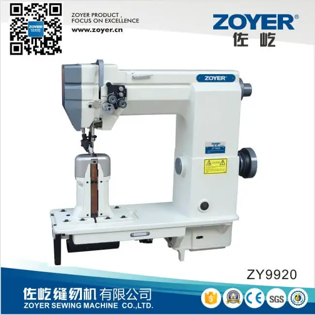 ZOYER ZY9910 シングルニードルポストベッドロックステッチ工業用靴縫いミシン 15mm最大縫い幅 縫製厚さ DP*17 #