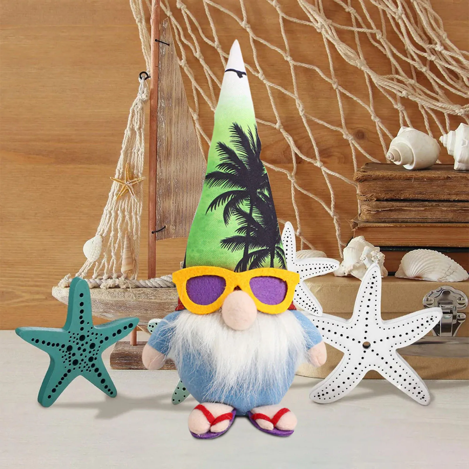 Ocean Beach Theme Gnome Create Ornament Table Decoration And Accessories Long Beard Doll Home Decor DecoracióN De HabitacióN