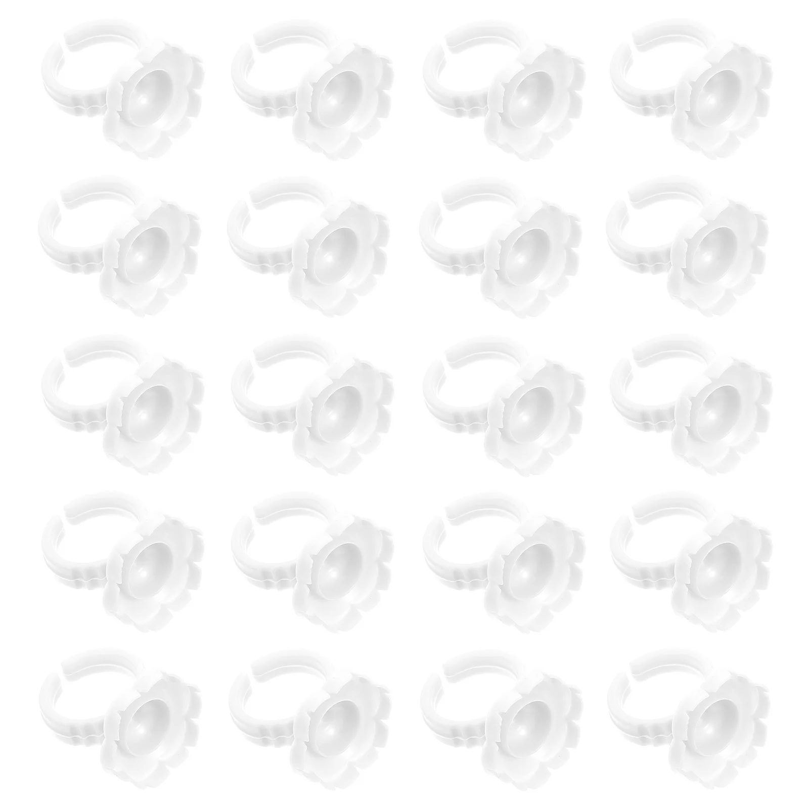 100Pcs Flower Design Eyelash Glue Ring High Quality Lash Extension Cup for Salon and DIY Use Lightweight Holder for Eyelash