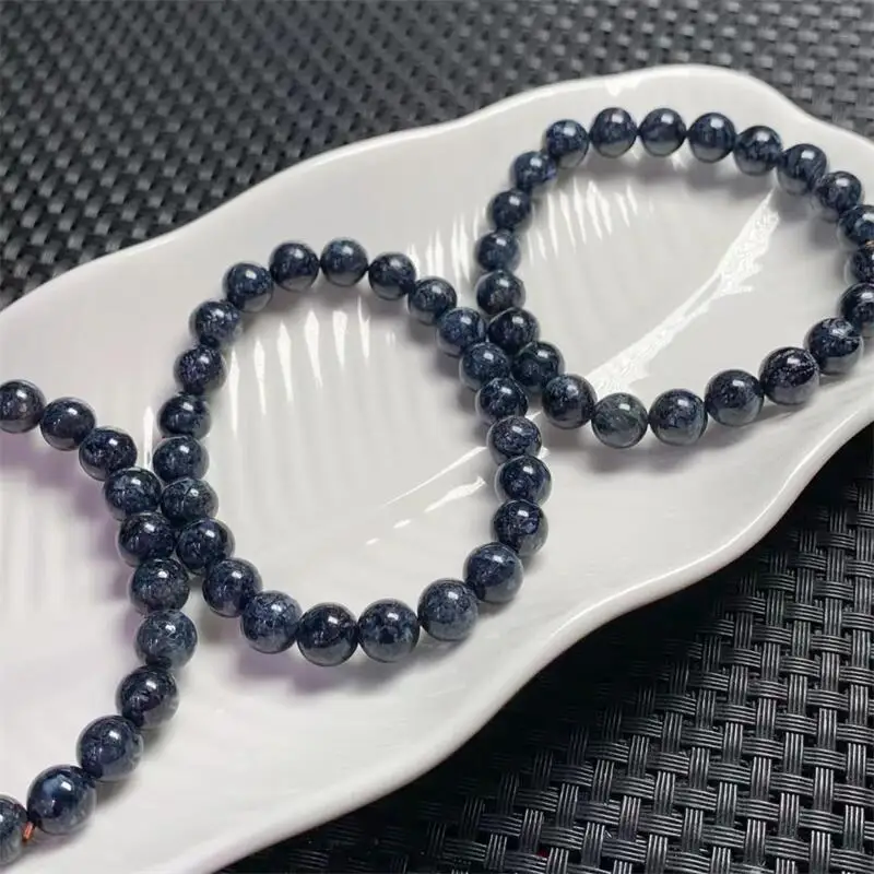 8MM Natural Blue Peter Stone Bracelet Crystal Reiki Healing Fengshui Stone Fashion Cute Jewelry Gift For Women 1PCS