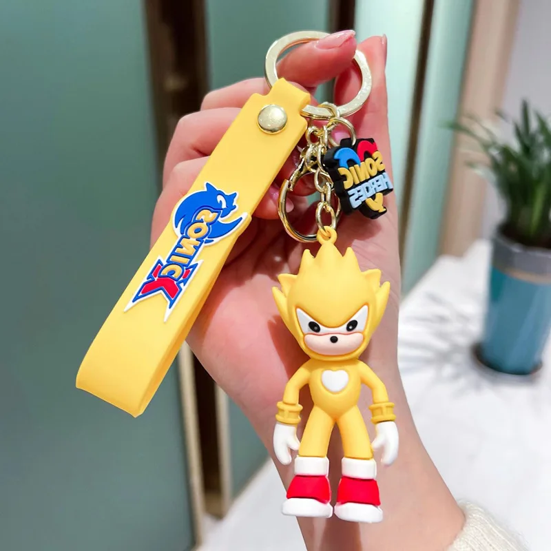 Cartoon Sonic  Car Keychain Couple Bag Pendant Decoration Small Gift Cute Variable Speed Sonic Key Ring Sonic Mouse Key Chain