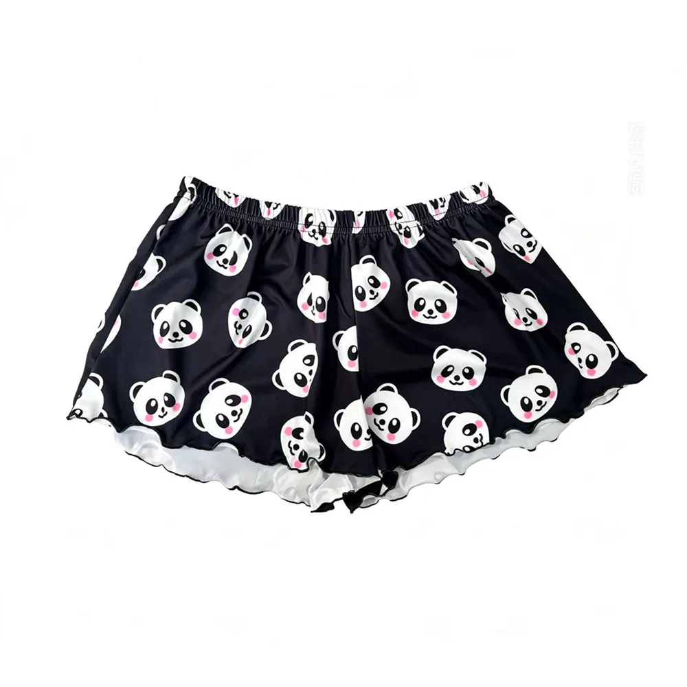 Summer Sleepwear Women's 2pcs Cute Soft Comfy Panda Print Sexy Sleeveless Shorts Homewear Pajama Set Loungewear