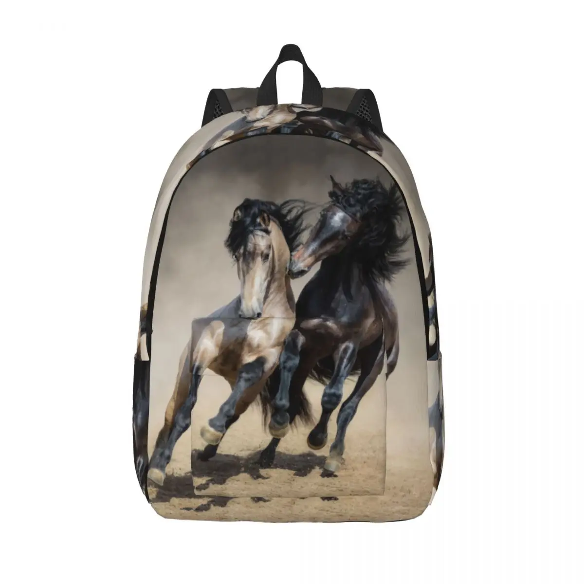 

Белый, серый рюкзак с лошадью для мальчиков и девочек, детский школьный рюкзак, холщовый рюкзак для любителей животных, дошкольная сумка для начальной школы