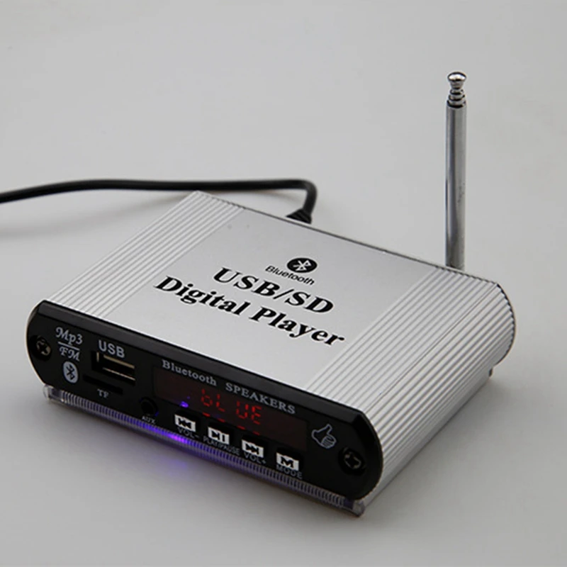 ミニカーUSBデジタル主導のsdオーディオアンプ、mp3デコーダー、sd、mmcカード、uスティック、fmラジオプレーヤー、リモート、12v