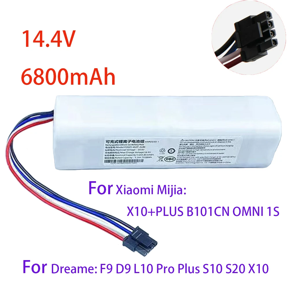 14.4V 6800mAh Battery X10+PLUS B101CN OMNI 1S for Xiaomi Mijia and Dreame F9 D9 L10 Pro Plus S10 S20 X10 Sweeping Mopping Robot