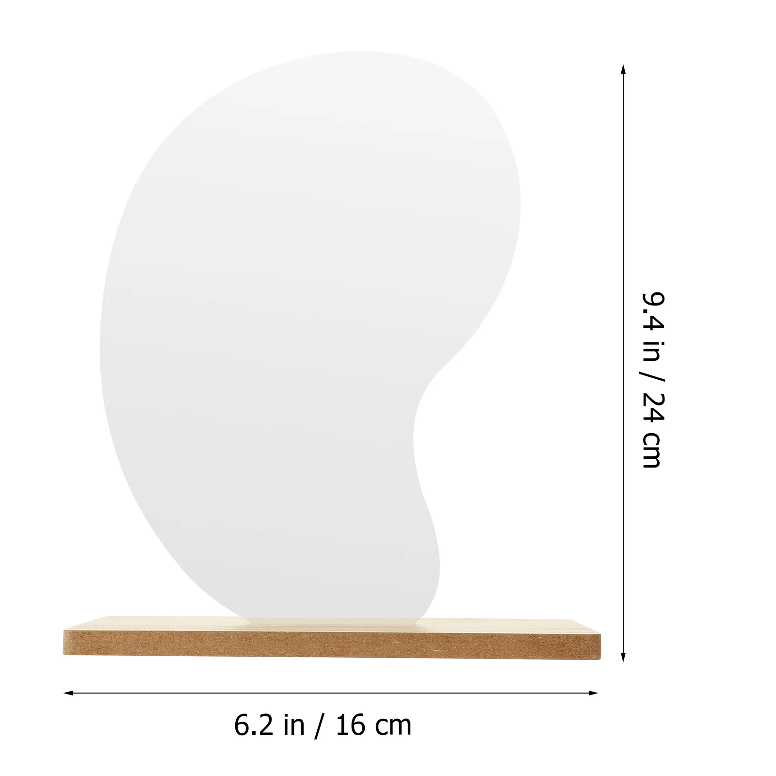 Aesthetic Acrylic Flip Top Makeup Mirror with Wooden Stand Smooth Hd Surface for Desktop Bathroom Bedroom Decorative Vanity