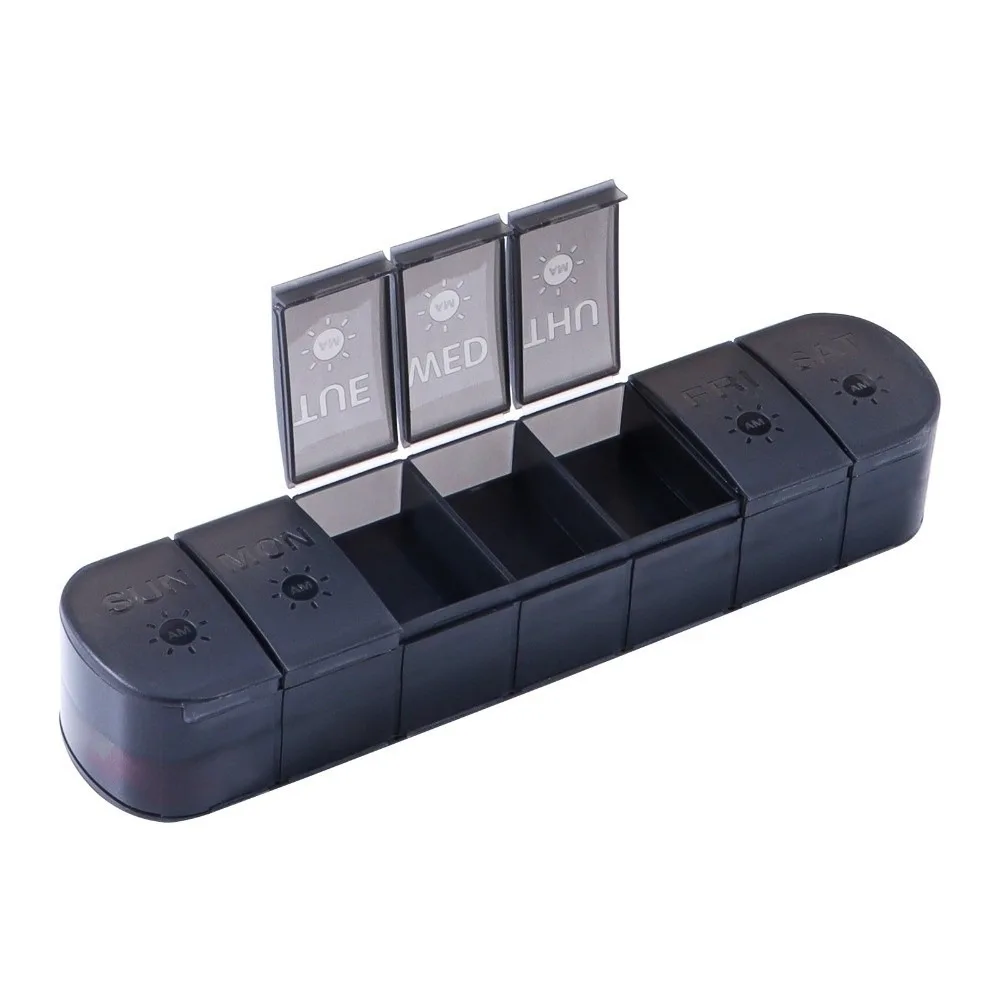

14 Grid Weekly Pillbox Tablet Holder Double-Layer 7 Days Vitamin Pill Case with Compartments Pill Dispenser