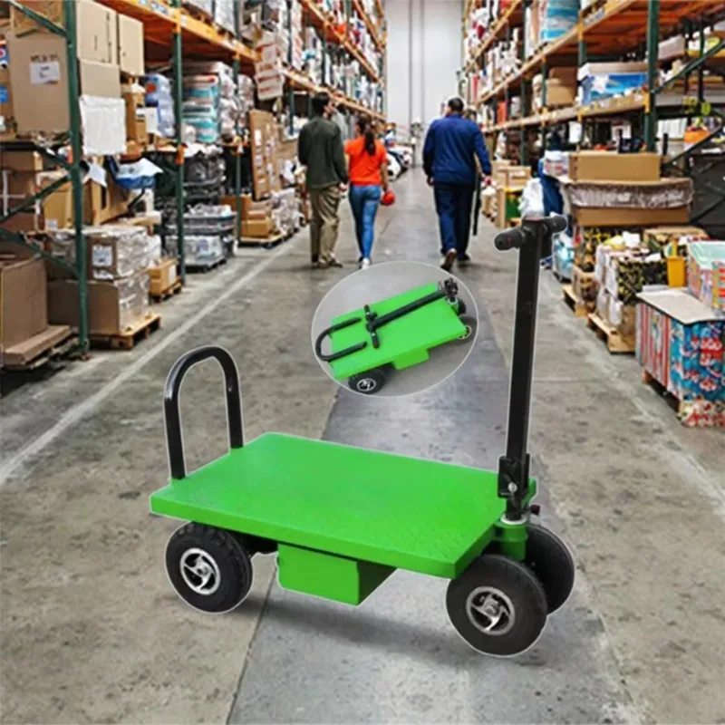 Heavy Duty Four Wheel Flat Trolleys For Warehouse Brick Plant Workshop Goods Transfer Compact Flexible Body Material Shifting