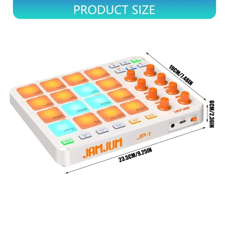 1Pc MIDI Controller RGB Keyboard Portable High Sensitivity Pads Built-in Battery Enduring for Professional Music Production