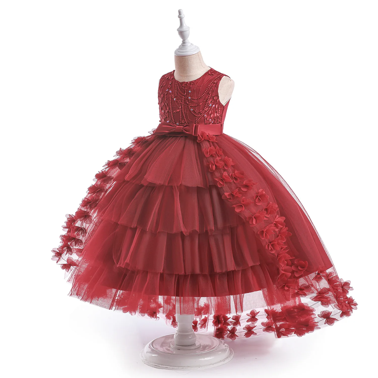 

Girls Party Dresses 6 Colors 110cm-160cm Piano Dress Performance Princess Cosplay Ball Gown Birthday Wedding Kids Clothing
