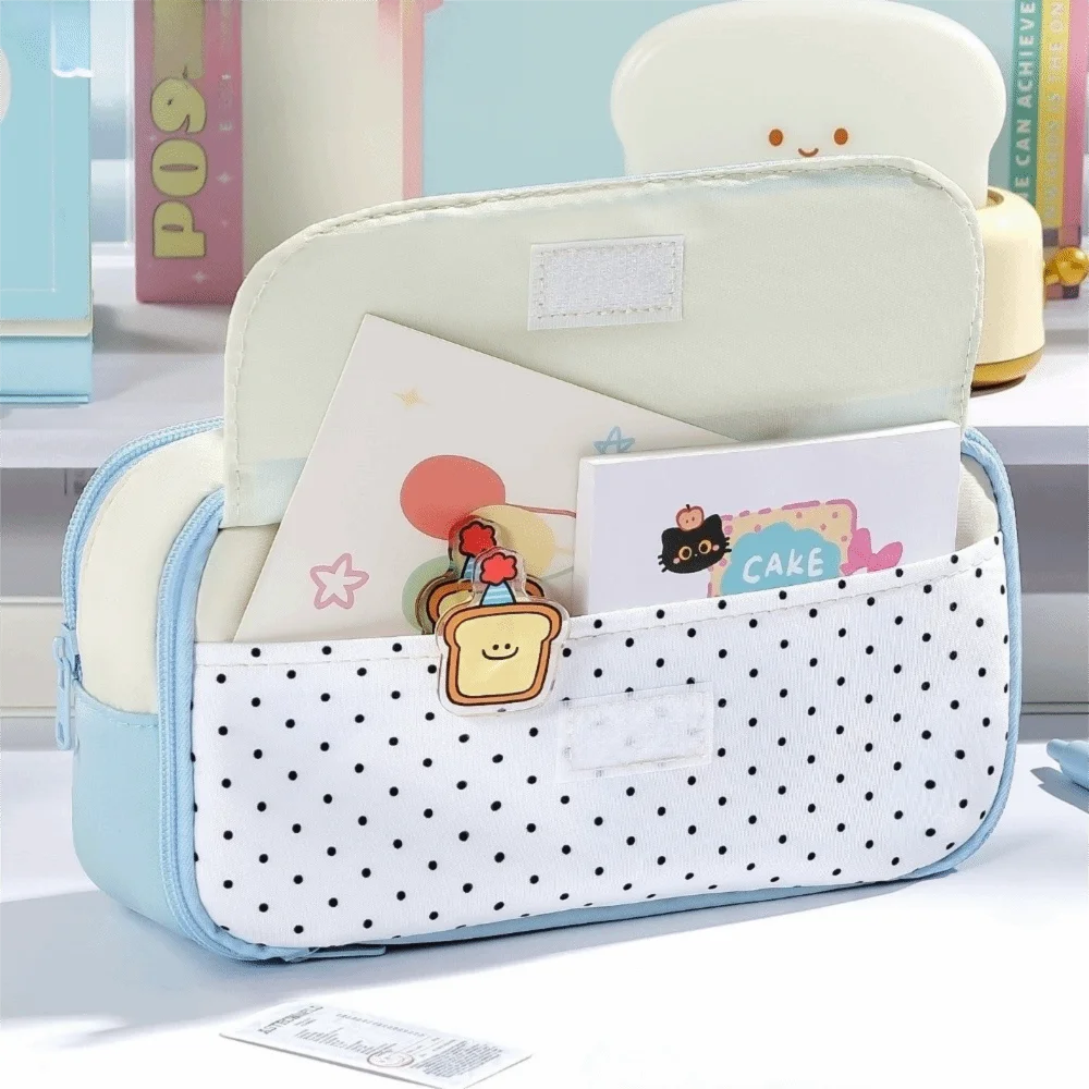Soft Handle Stationery Bag Large Capacity Multi-Layer Pen Pouch Multi Pocket Zipper Closure Pencil case School Supplies