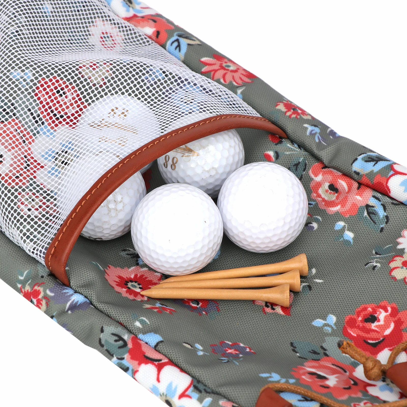 Tourbon Outdoor Golf Club Bag Sunday Bags Sticks Carry Case Golf Balls Pouch Canvas Flower Driving Range Storage Cover 83CM