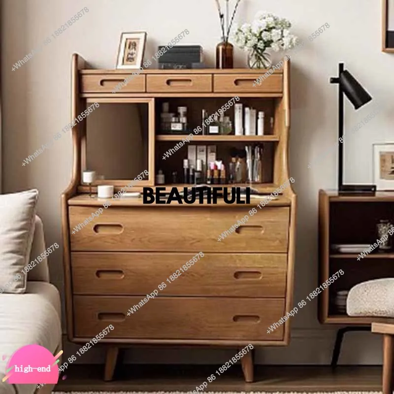 

Интегрированный деревянный комод для хранения, французский уголок, натуральный маленький современный дизайн туалетного столика, уникальный дисплей, парикмахерская, мебель для спальни