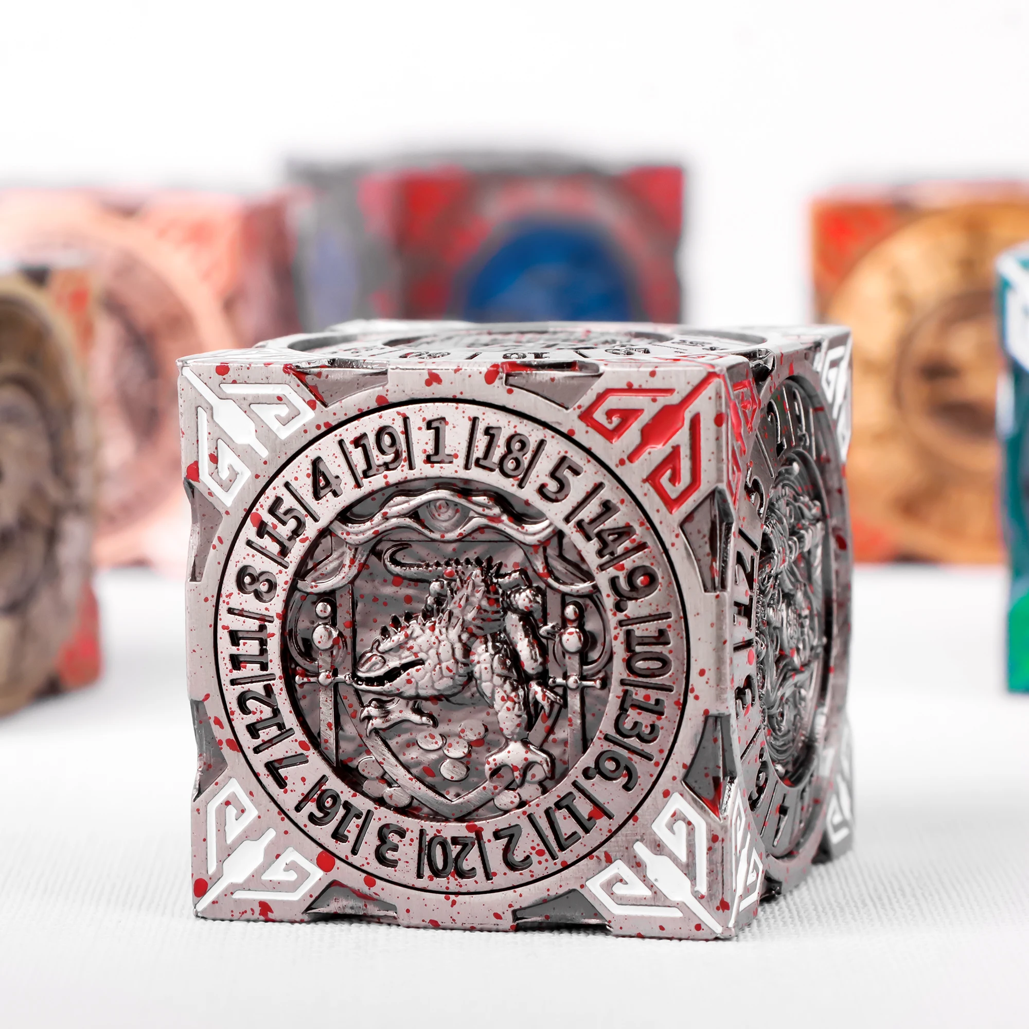 

Metal Hexahedral Dice Set - Vibrant Multi-Color Precision Crafted Collectible Dice for DND Gaming, RPG & Tabletop Entertainment