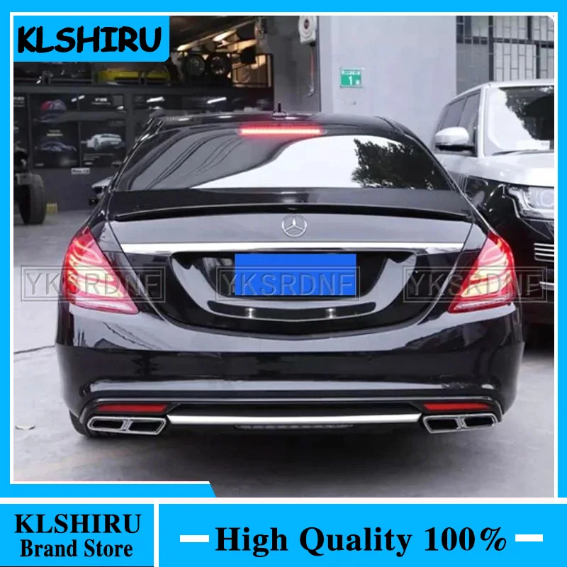 Carbon Fiber Car Rear Spoiler For Mercedes-Benz S Class W222 S500 S63 S65 AMG Coupe 2D 2014-2018 Trunk Spoiler Boot Lip Wing