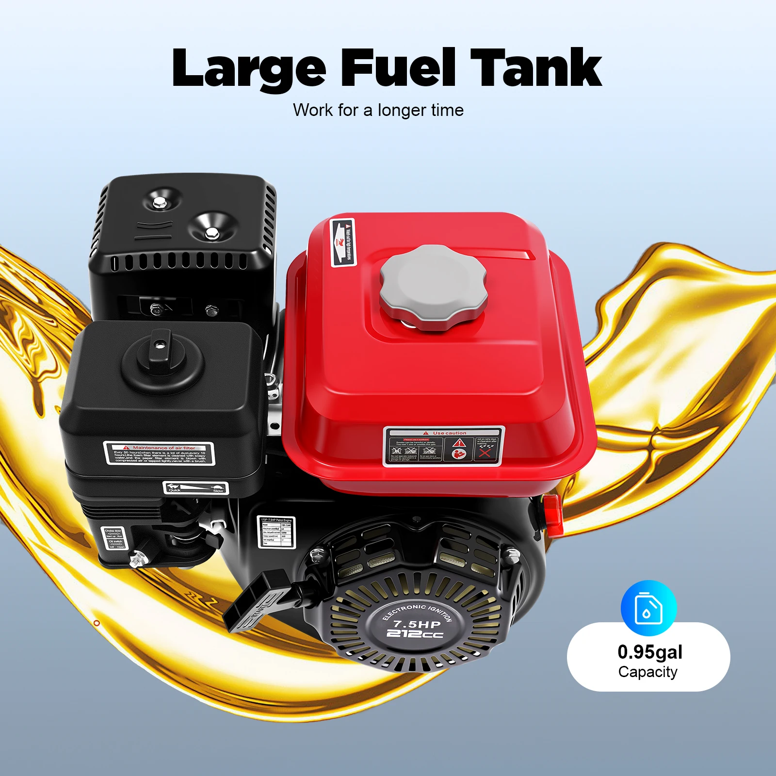 بنزين أسود 7.5 حصان، محرك بنزين مع محرك 4 كيلو وات، محرك غاز مع نسخة ترقية بدء التشغيل الكهربائي لمضخات المياه #4